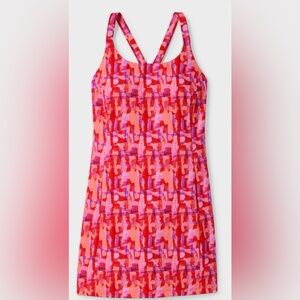 Duluth Trading Co Swim Dress Womens Size 8 Abstract‎ Print Built In Bra UPF 50